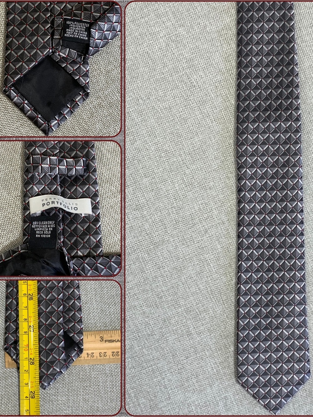 Perry Ellis Portfolio Skinny Geometric Tie